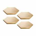 Pushka Home Set Of 4 Solid Brass Hexagonal Coasters 9.8Cm - Gold