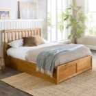 Aspire Wooden Ottoman Storage Bed In Natural - Double
