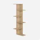 Decortie Corner Bookcase Unit 24X37X141Cm Wall-mounted Shelves Particleboard, Oak