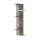 Decortie Corner Bookcase Unit 24X37X141Cm Wall-mounted Shelves Particleboard, White, Mocha Grey