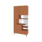 Decortie Bookcase Shelving Unit 34X84X175Cm Wall-mounted, Particleboard, Cinnamon