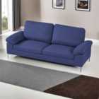 Kosy Koala Modern Two Seater Sofa Blue Fabric With Chrome Feet - Comfortable Couch With Cushion