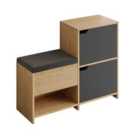 Decortie Shoe Bench Storage 35.5X101.5X80.5Cm Wall-mounted Particleboard Oak, Anthracite Grey