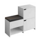 Decortie Shoe Bench Storage 35.5X101.5X80.5Cm Wall-mounted Particleboard White