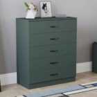 Vida Designs Riano 5 Drawer Chest - Green