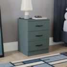 Vida Designs Riano 3 Drawer Bedside Chest - Green