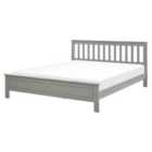Beliani Bed Pine Wood Mayenne 160 X 200 Cm Eu King Size Grey