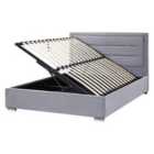 Beliani Ottoman Bed Velvet Rouen 160 X 200 Cm Eu King Size Dark Grey