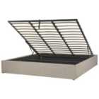 Beliani Ottoman Bed Fabric Dinan 180 X 200 Cm (eu Super King) Beige