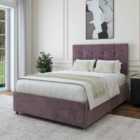 Bedmaster Mauve Naples Velvet 2 Drawer Divan Base And Pearl Headboard Small Double
