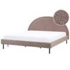 Beliani Bed Boucle Margut 180 X 200 Cm Eu Super King Taupe