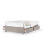 Bedmaster Seal Grey Naples Velvet 4 Drawer Divan Base Double