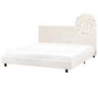 Beliani Bed Boucle Albi 180 X 200 Cm Eu Super King Off-white
