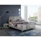 Pietro Bed Super King Plush Velvet Silver