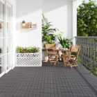 Garden Sanctuary 11Pcs Wood Grain Interlocking Texture Deck Tiles Set - Grey