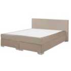 Beliani Divan Bed Velvet Consul 160 X 200 Cm Eu King Size Light Beige