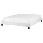 Beliani Bed Without Headboard Fabric Roanne 160 X 200 Cm Eu King Size Light Grey