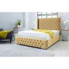 Eleganza Benito Plush Super King Bed Frame - Beige