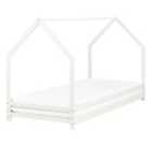 Beliani Wooden Kids House Bed Eu Single Size White Appy