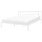 Beliani Bed Metal Cusset 180 X 200 Cm Eu Super King White