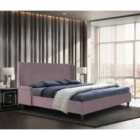 Shanaya Bed Single Plush Velvet Pink