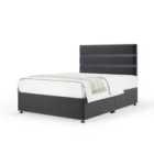 Bedmaster Graphite Plush Velvet No Drawer Divan Base And Milan Headboard Double