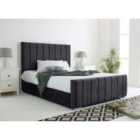 Eleganza Coraline Steel Plush Velvet Double Bed Frame