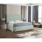Eleganza Cosmo Upholstered Bed Frame Plush Velvet Fabric Single Blue