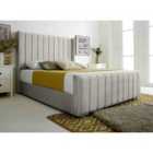 Eleganza Majestique Silver Plush Velvet Single Bed Frame