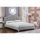 Martino Bed Double Plush Velvet Grey