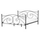 Beliani Bed Metal Dinard 140 X 200 Cm Eu Double Black