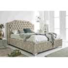 Eleganza Ryker Pearl Oakland Fabric Matching Buttons Single Bed Frame