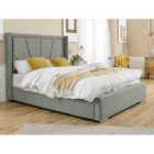 Eleganza Harry Linen Super King Bed Frame - Silver