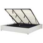 Beliani Ottoman Bed Fabric Dinan 180 X 200 Cm Eu Super King Light Grey