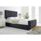 Eleganza Scarlett Steel Plush Velvet King Bed Frame