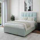 Bedmaster Duckegg Linen No Drawer Divan Base And Pearl Headboard Single