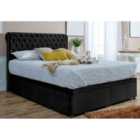 Eleganza Santino Divan Ottoman with matching Footboard Plush Double Bed Frame - Black