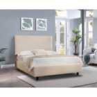 Eleganza Luxor Upholstered Bed Frame Printed Fabric King Ivory