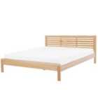 Beliani Bed Wood Carnac 180 X 200 Cm Eu Super King Light Brown