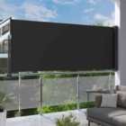 Garden Sanctuary 3M Patio Retractable Sunshade Side Awning - Grey