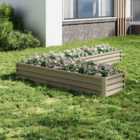 Garden Sanctuary L-Shaped Galvanized Steel Raised Garden Bed - Brown