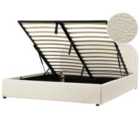 Beliani Ottoman Bed Boucle Quillien 160 X 200 Cm Eu King Size Light Beige