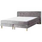 Beliani Divan Bed Velvet Marquise 180 X 200 Cm Eu Super King Grey