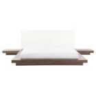 Beliani Bed Zen 160 X 200 Cm Eu King Size Brown Ash Wood