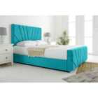 Eleganza Scarlett Teal Plush Velvet Double Bed Frame
