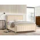 Eleganza Lorrinne Upholstered Bed Frame Plush Velvet Fabric Single Cream