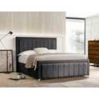 Eleganza Lorrinne Upholstered Bed Frame Plush Velvet Fabric Single Black