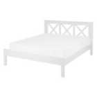 Beliani Bed Pine Wood Tannay 140 X 200 Cm Eu Double White