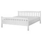 Beliani Bed Pine Wood Giverny 160 X 200 Cm Eu King Size White