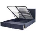 Beliani Ottoman Bed Velvet Vernoyes 180 X 200 Cm Eu Super King Black